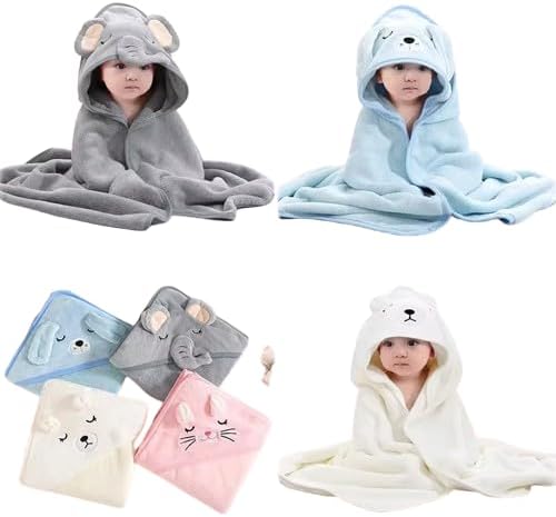 ⭐ Soft Hooded Baby Towel – Animal Design