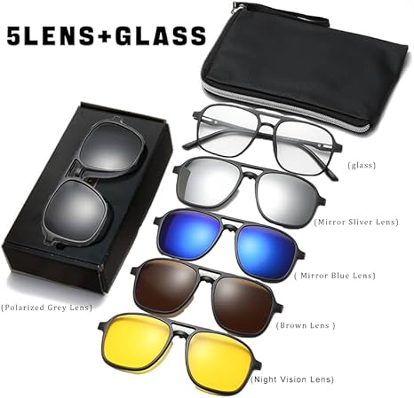 5-in-1 Magnetic Day/Night Vision Sunglasses